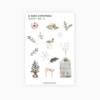 Deco Planner Stickers | Sage Christmas | Options | Standard Sheet | Transparent | Matte | Glossy | Botanical Planner Stickers | Florals