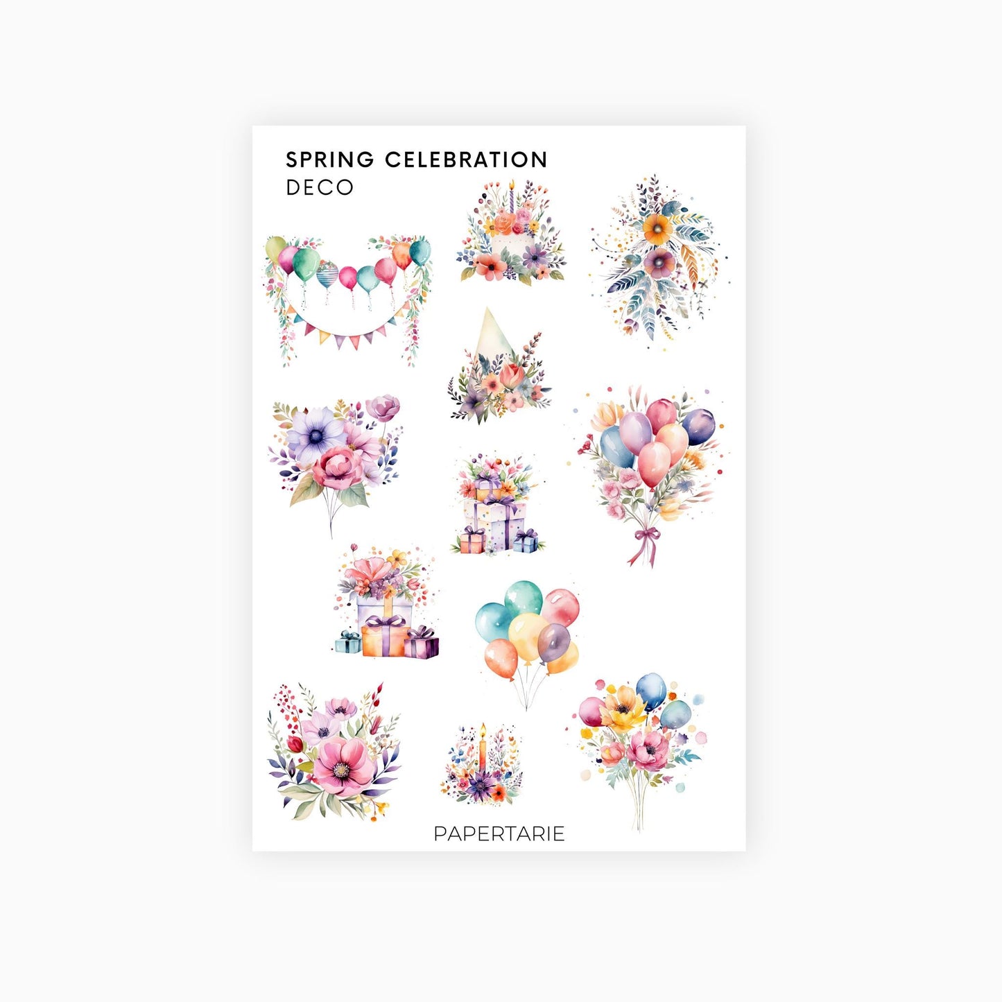 Deco Planner Stickers | Spring Celebrations | Standard Sheet | Transparent | Matte | Glossy | Planner Stickers