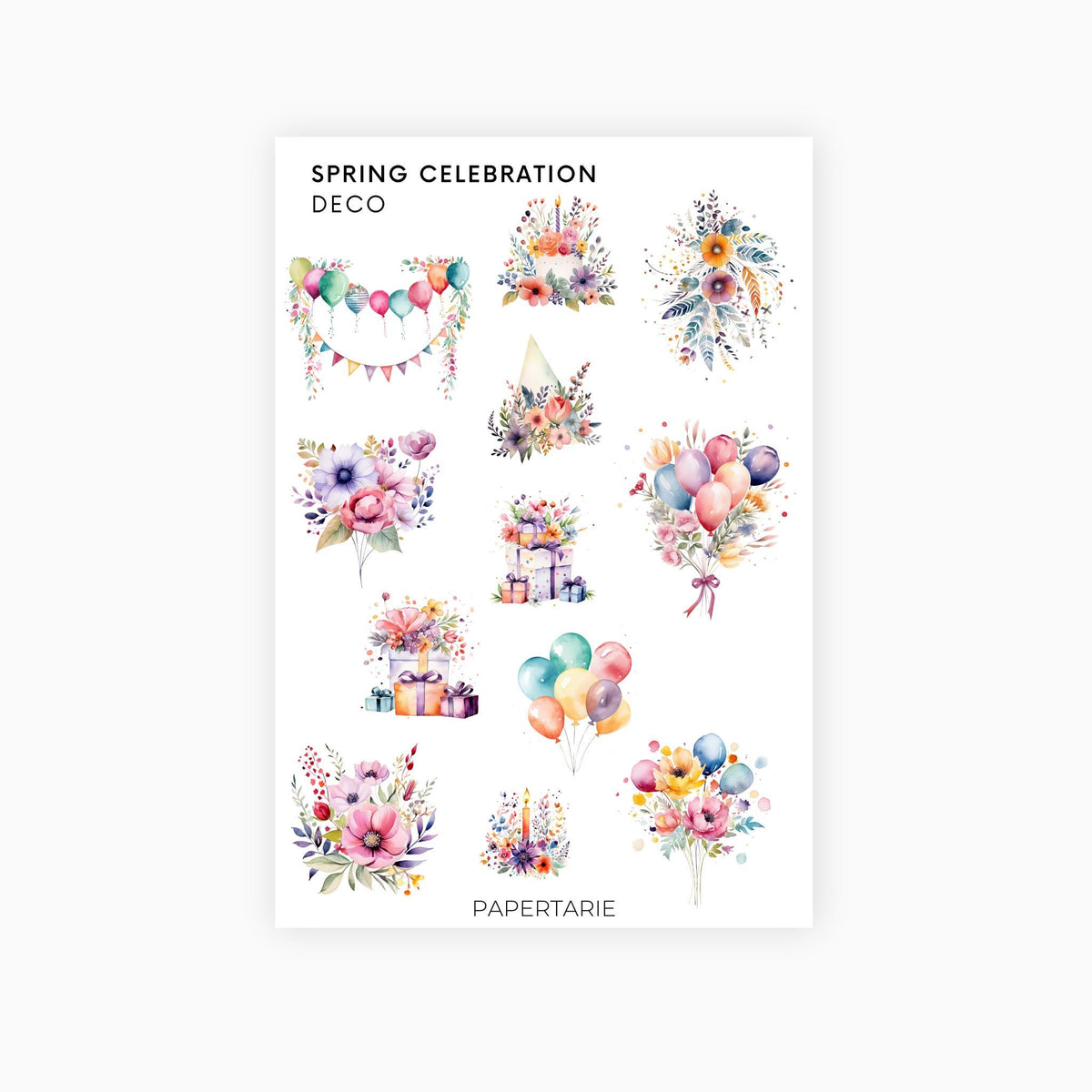Deco Planner Stickers | Spring Celebrations | Standard Sheet | Transparent | Matte | Glossy | Planner Stickers
