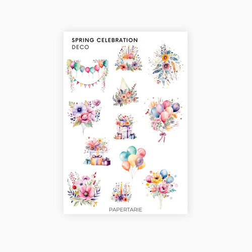 Deco Planner Stickers | Spring Celebrations | Standard Sheet | Transparent | Matte | Glossy | Planner Stickers
