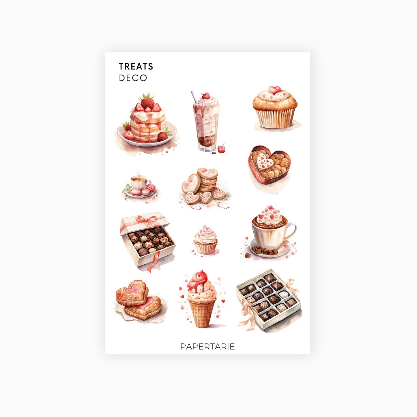 Deco Planner Stickers | Treats | Standard Sheet | Transparent | Matte | Glossy | Planner Stickers