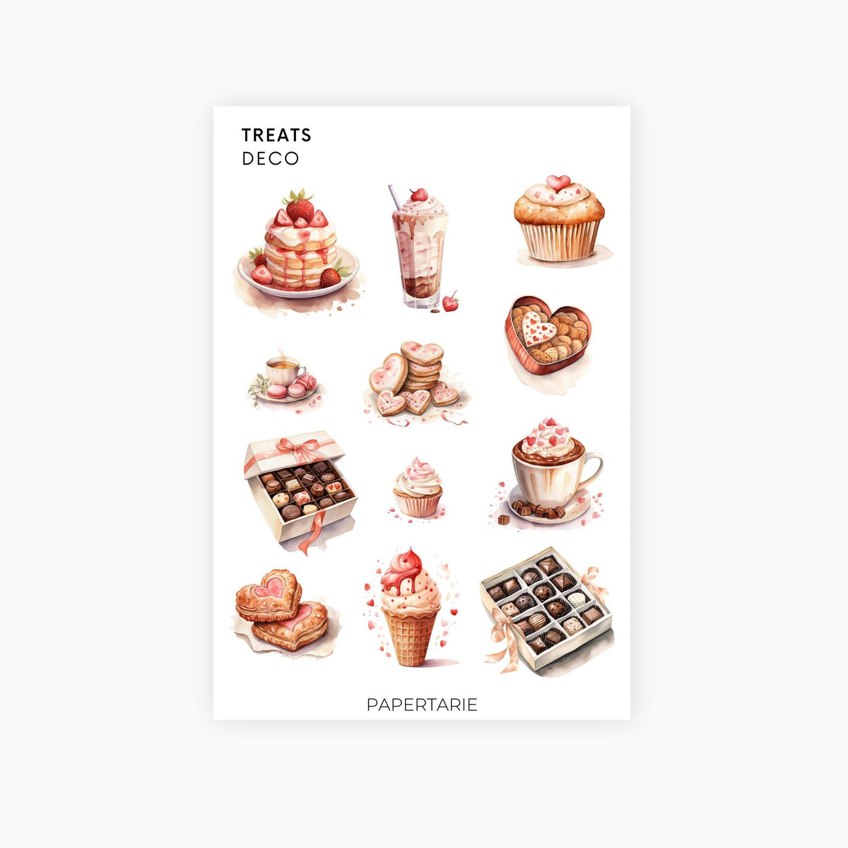 Deco Planner Stickers | Treats | Standard Sheet | Transparent | Matte | Glossy | Planner Stickers