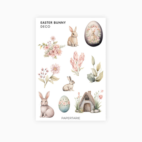 Deco Planner Stickers | Easter Bunny | Standard Sheet | Transparent | Matte | Gloss | Planner Stickers