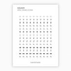 Mixed Holiday Icons | Holiday Stickers | Mini Icon Stickers | Transparent | Matte | Glossyy | Large Size Sheet