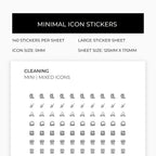 Mixed Cleaning Icons | Cleaning Stickers | Mini Icon Stickers | Transparent | Matte | Glossy | Large Size Sheet