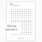 Mixed Health Icons | Health Stickers | Mini Icon Stickers | Transparent | Matte | Glossy | Large Size Sheet