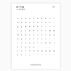 Mini Letter Stickers | Journaling Stickers | Transparent | Minimal | Stickers | Large Sheet | Matte | Glossy | Hobonichi