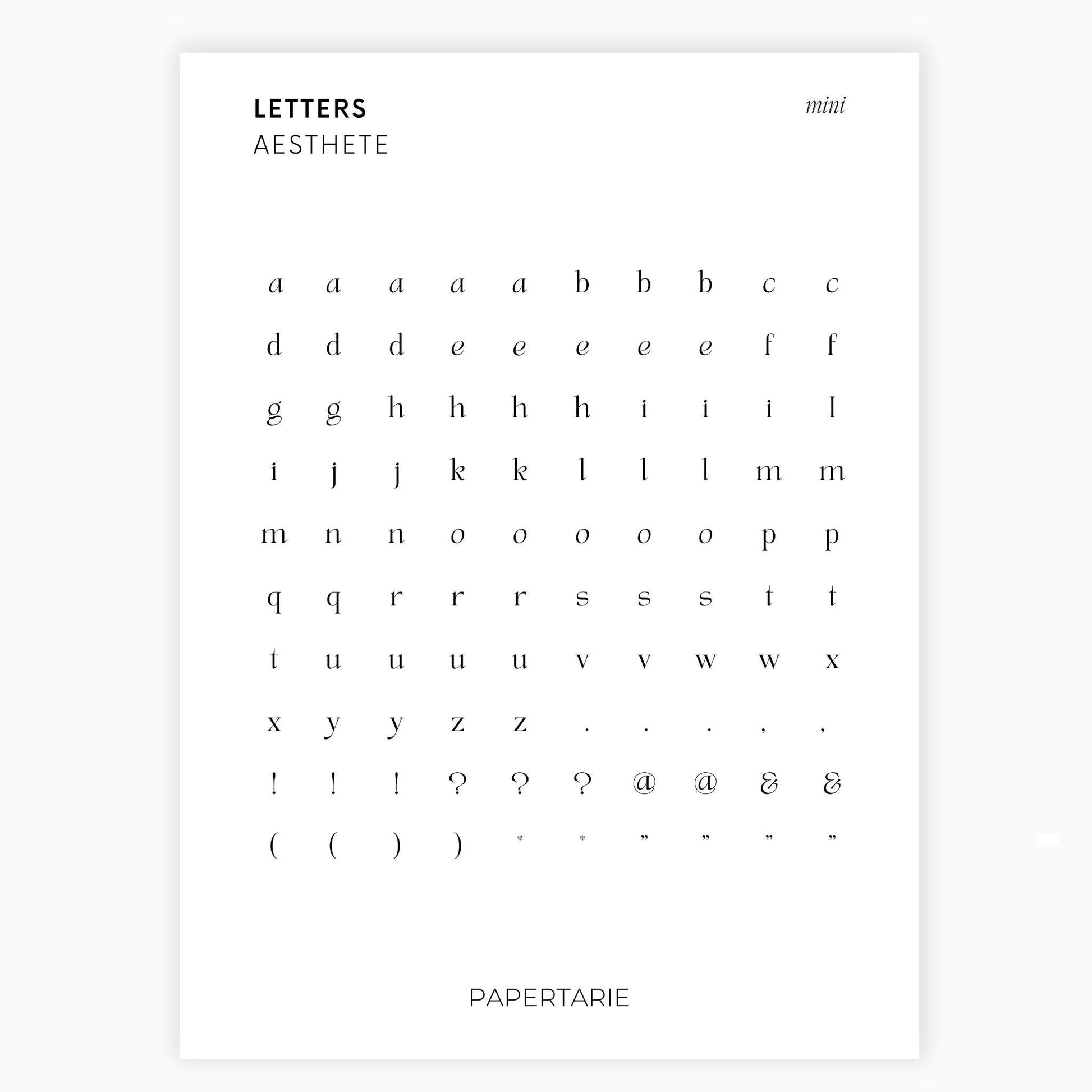 Mini Letter Stickers | Journaling Stickers | Transparent | Minimal | Stickers | Large Sheet | Matte | Glossy | Hobonichi
