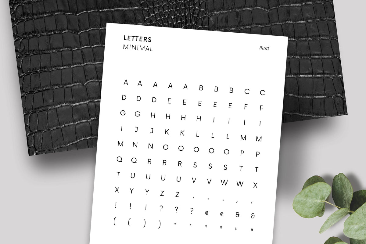 Mini Letter Stickers | Journaling Stickers | Transparent | Minimal | Stickers | Large Sheet | Matte | Glossy | Hobonichi