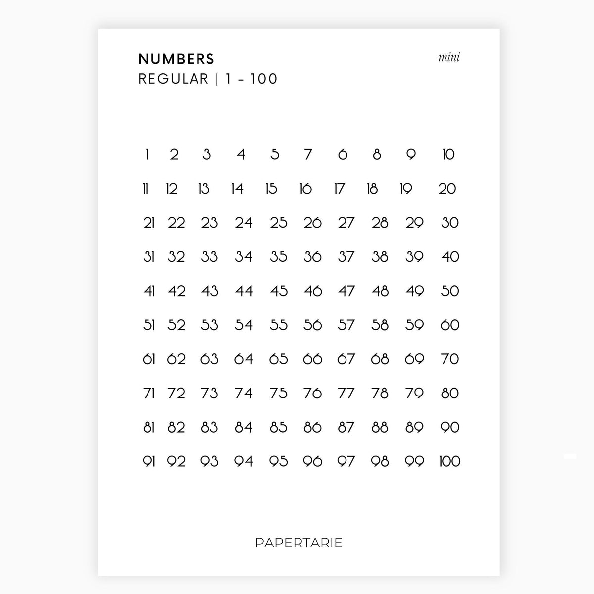 Mini Number Stickers | Journaling Stickers | Transparent | Minimal | Stickers | Numbers| Large Sheet | Matte | Glossy | Hobonichi