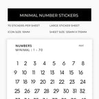 Maxi Number Stickers | Journaling Stickers | Transparent | Minimal | Stickers | Numbers| Large Sheet | Matte | Glossy | Hobonichi