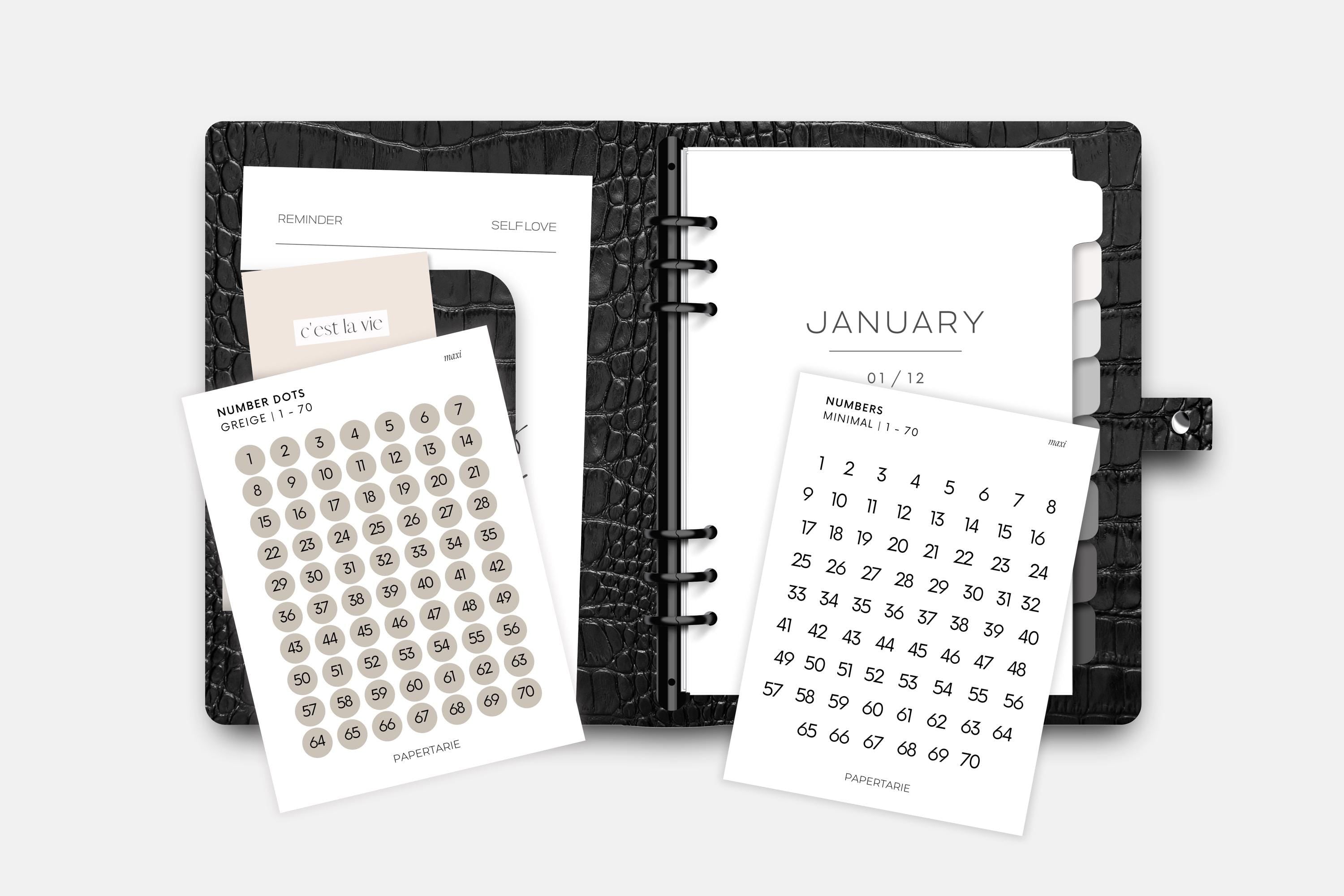 Maxi Number Dots | Shape Stickers | Transparent | Matte | Glossy | Large Size | Options