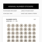 Maxi Number Dots | Shape Stickers | Transparent | Matte | Glossy | Large Size | Options