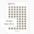 Maxi Number Dots | Shape Stickers | Transparent | Matte | Glossy | Large Size | Options