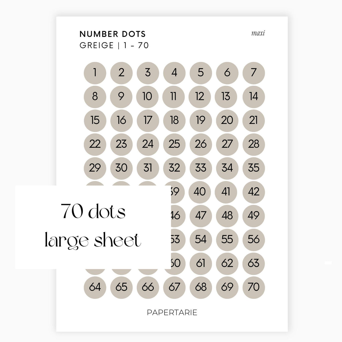 Maxi Number Dots | Shape Stickers | Transparent | Matte | Glossy | Large Size | Options