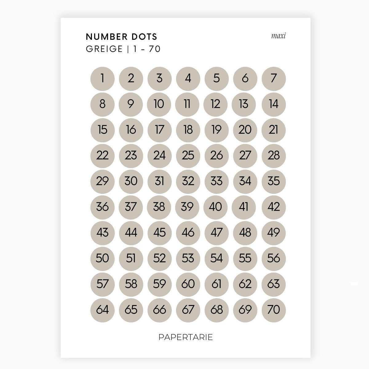Maxi Number Dots | Shape Stickers | Transparent | Matte | Glossy | Large Size | Options