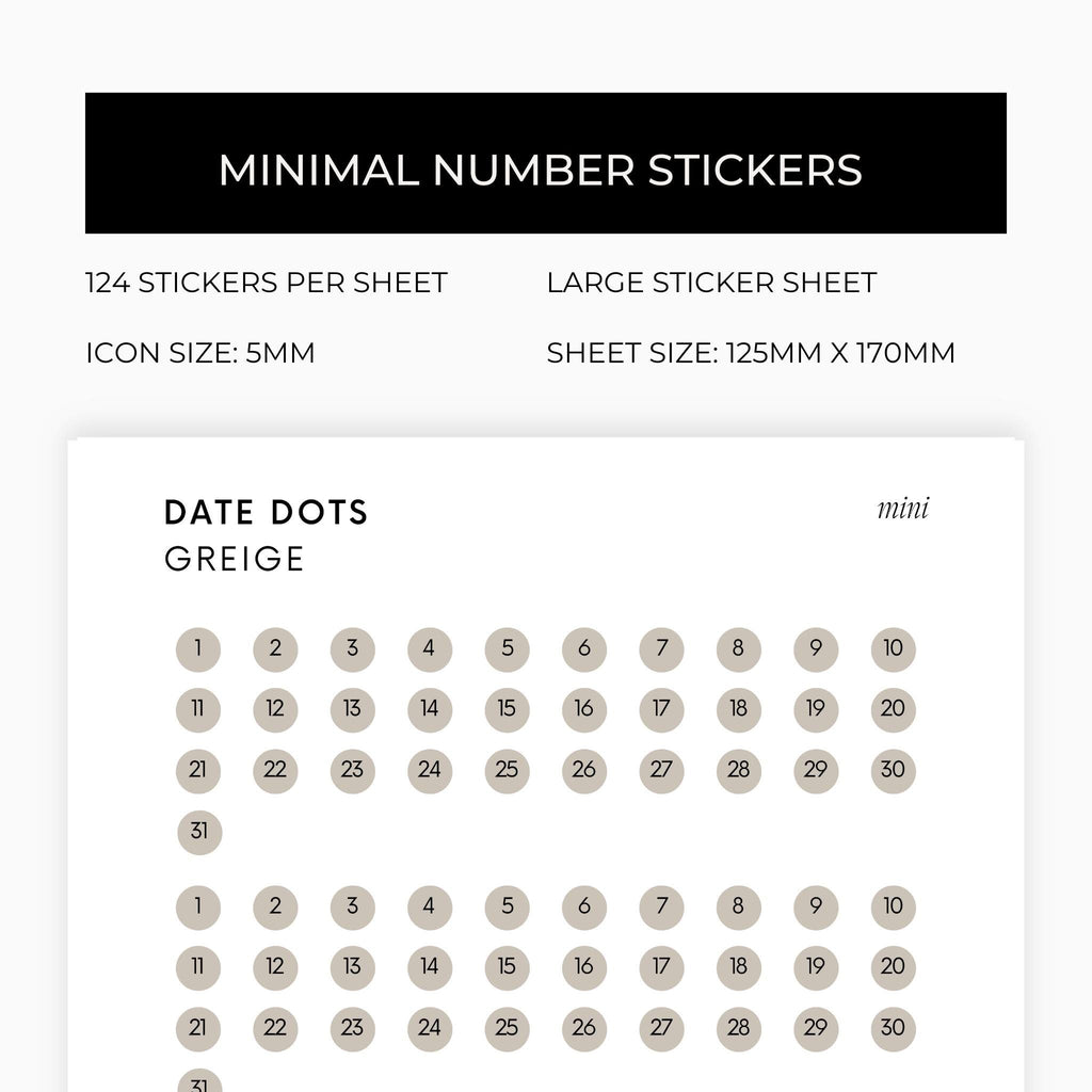 Mini Date Dots | Four Months | Shape Stickers | Transparent | Matte | Glossy | Large Size | Options