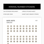 Mini Date Dots | Four Months | Shape Stickers | Transparent | Matte | Glossy | Large Size | Options