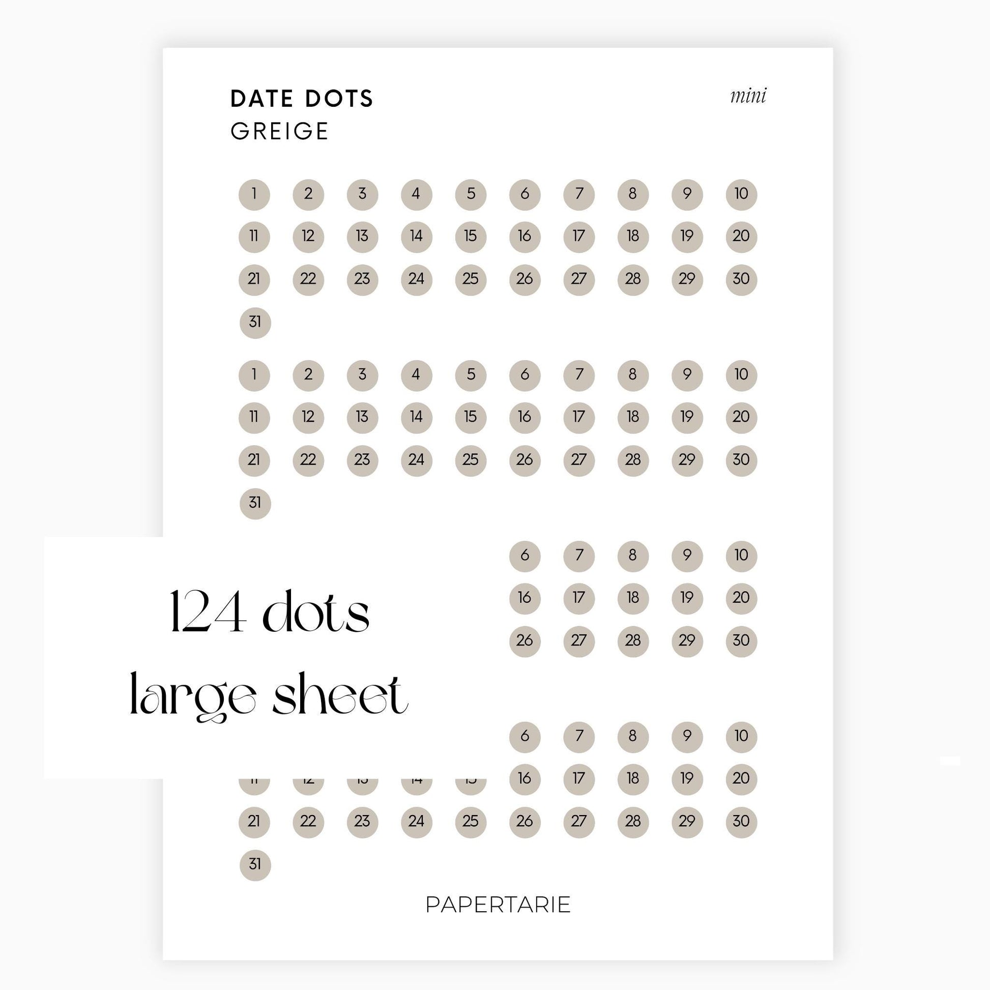 Mini Date Dots | Four Months | Shape Stickers | Transparent | Matte | Glossy | Large Size | Options