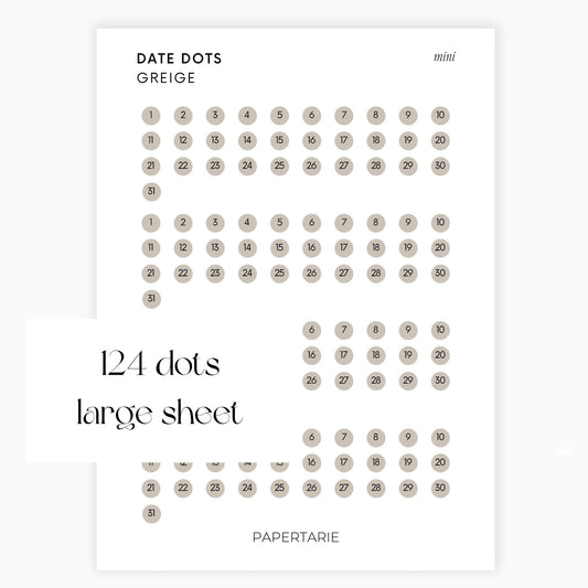 Mini Date Dots | Four Months | Shape Stickers | Transparent | Matte | Glossy | Large Size | Options