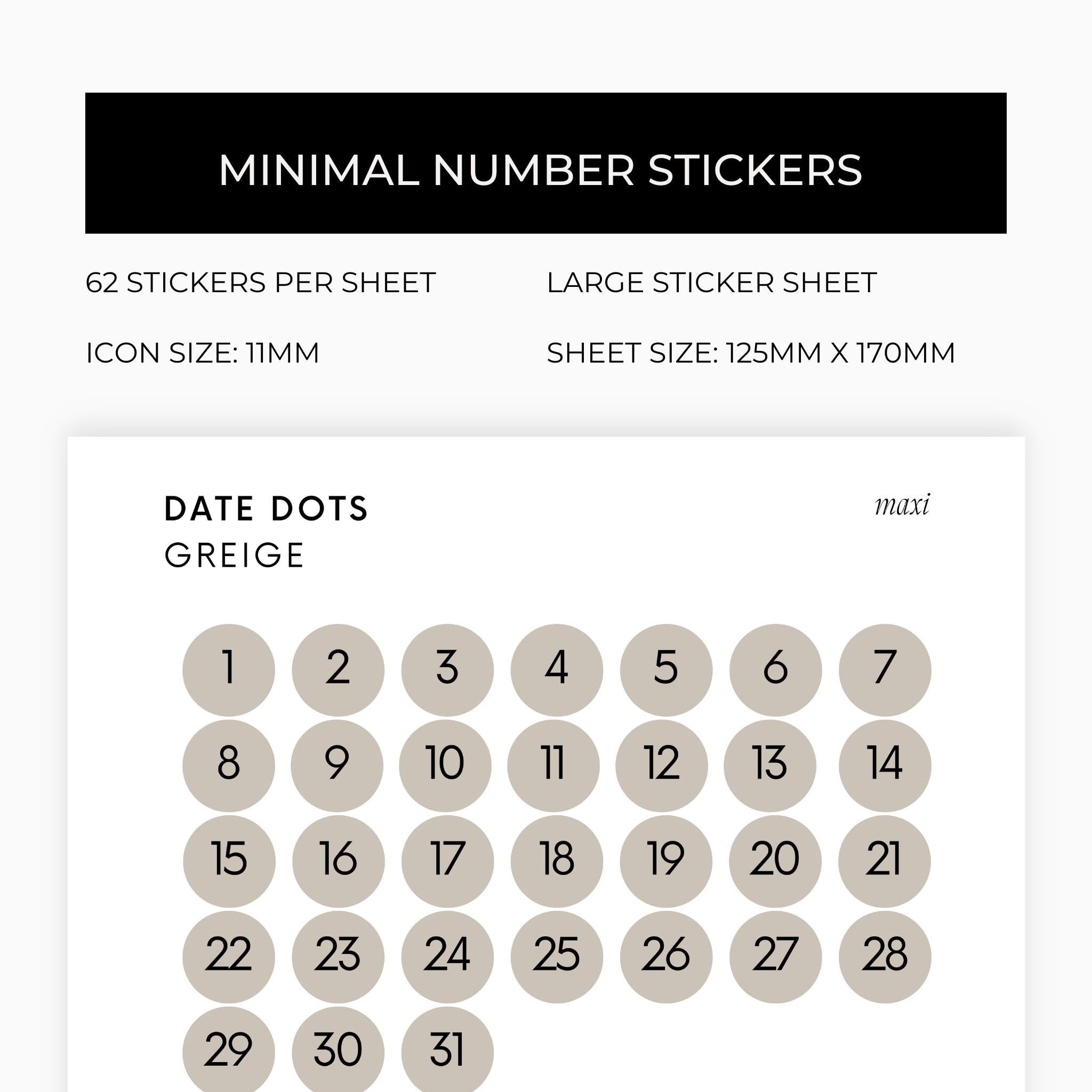 Maxi Date Dots | Two Months | Shape Stickers | Transparent | Matte | Glossy | Large Size | Options
