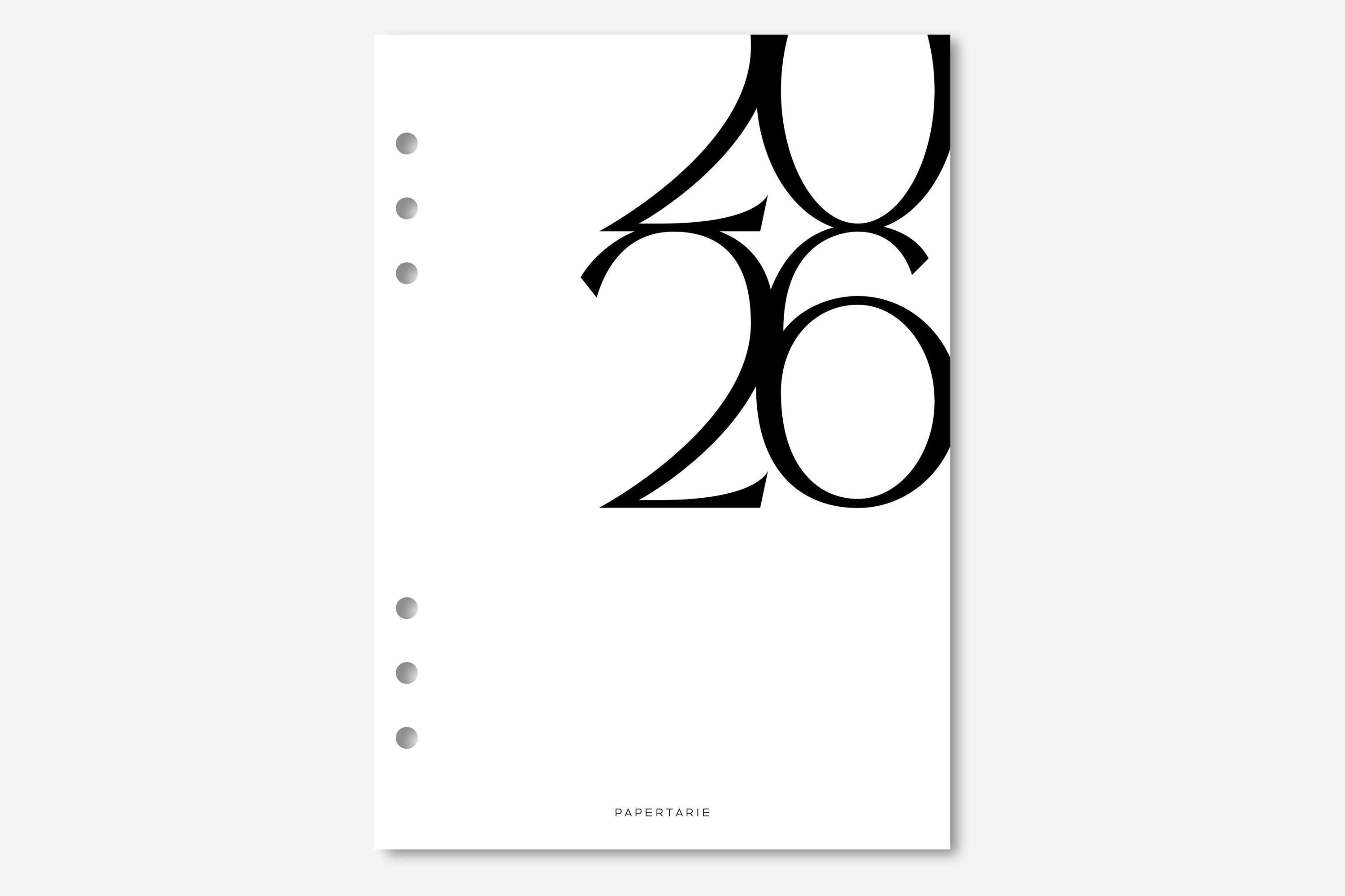 Printed | Planner Dashboard | Large Numeral | 2024 | A5, A6, Personal, Pocket | Minimal | Premium Card Stock or Vellum
