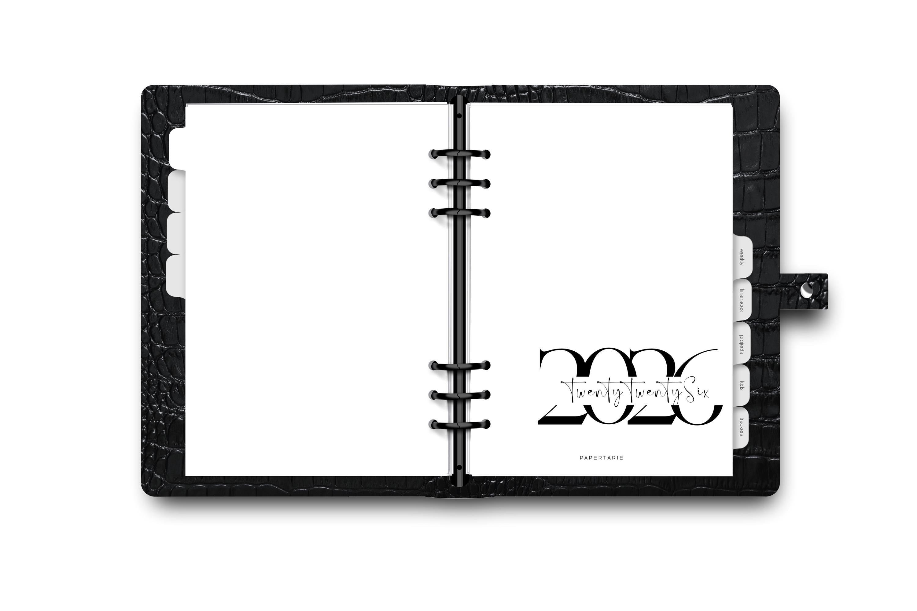 Printed | Planner Dashboard | Script Mix | 2024 | A5, A6, Personal, Pocket | Minimal | Premium Card Stock or Vellum