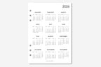 Printed | Planner Insert | 2026 Calendar 1 | Minimal | A5 | Personal | A6 Size | Two Options | Matching Items