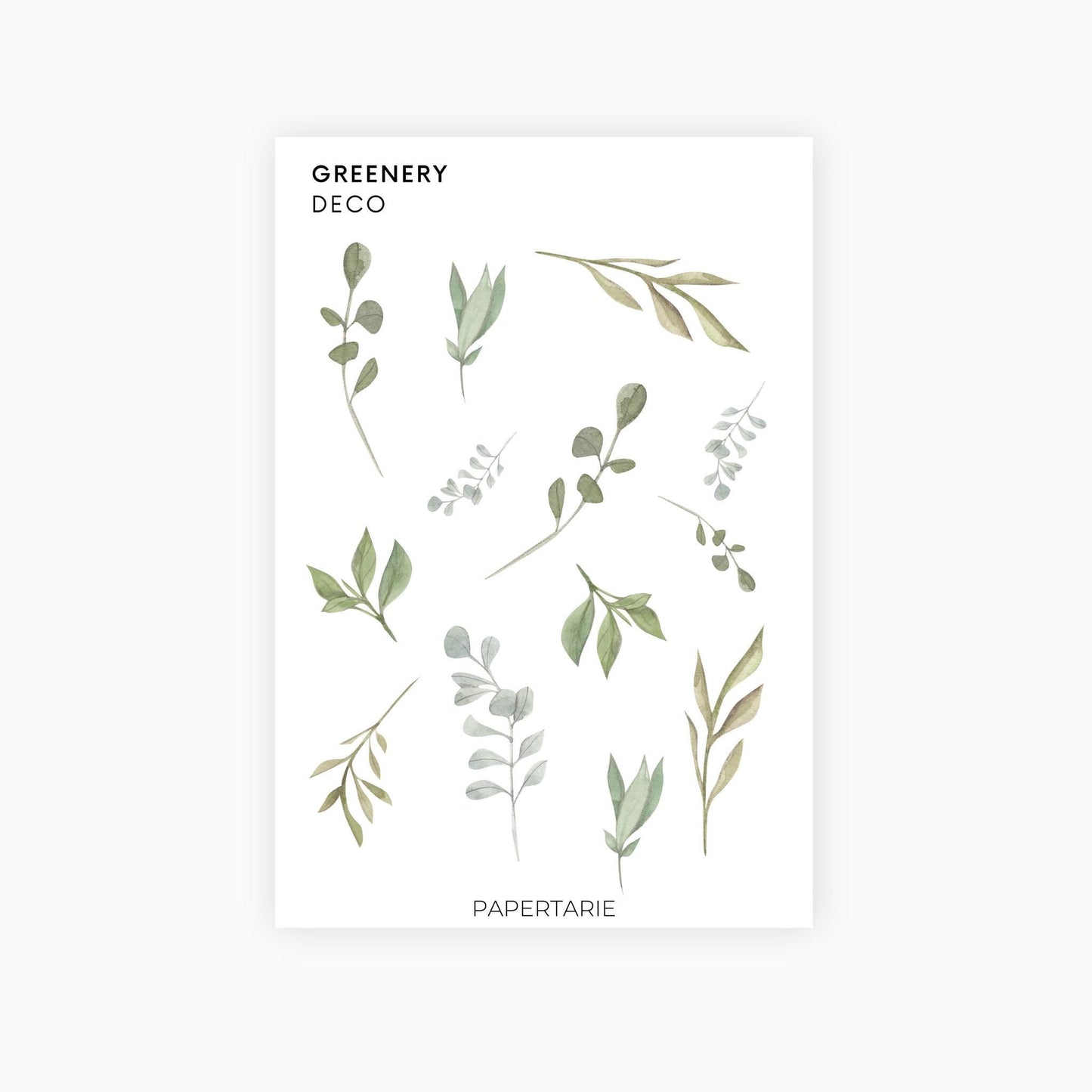 Deco Planner Stickers | Greenery | Standard Sheet | Transparent Matte | Botanical Planner Stickers