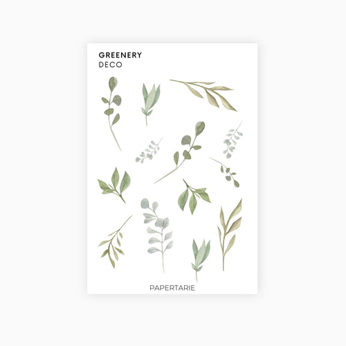 Deco Planner Stickers | Greenery | Standard Sheet | Transparent Matte | Botanical Planner Stickers