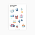 Deco Planner Stickers | Birthday Party | Options | Standard Sheet | Transparent | Planner Stickers