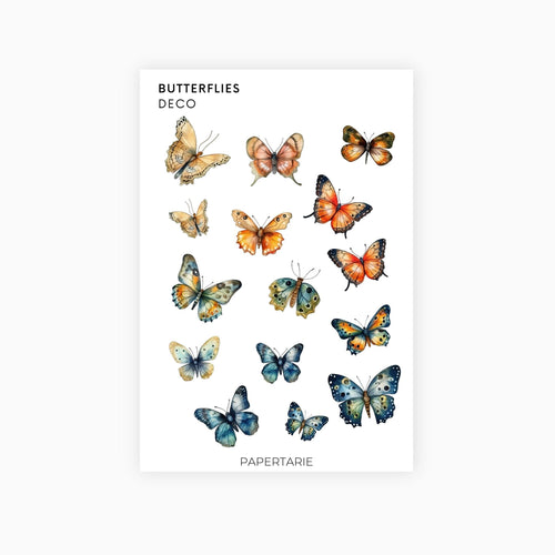 Deco Planner Stickers | Butterflies | Standard Sheet | Transparent | Matte | Glossy | Planner Stickers