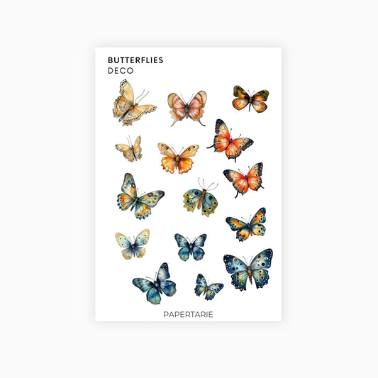 Deco Planner Stickers | Butterflies | Standard Sheet | Transparent | Matte | Glossy | Planner Stickers