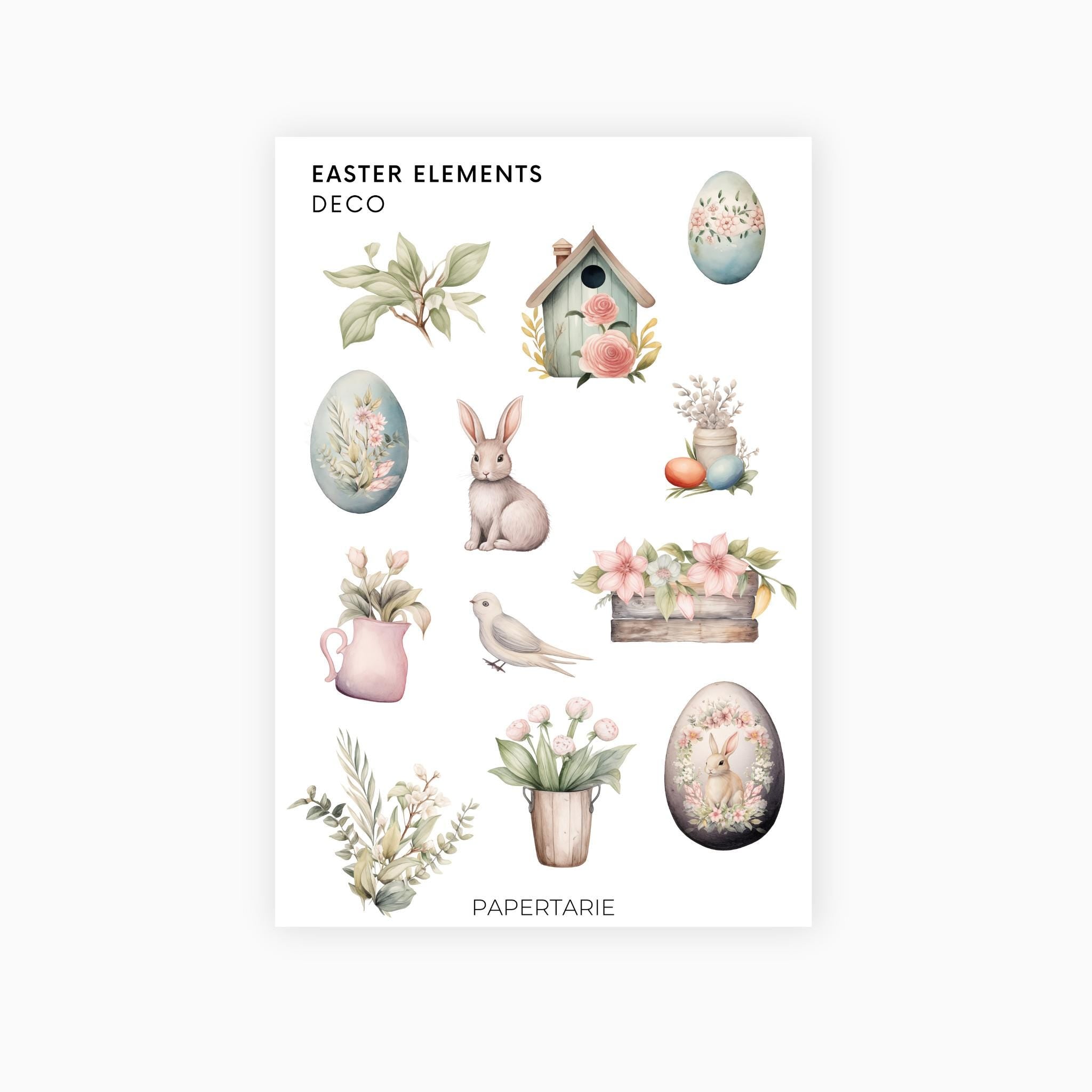 Deco Planner Stickers | Easter Elements | Standard Sheet | Transparent | Matte | Glossy | Planner Stickers