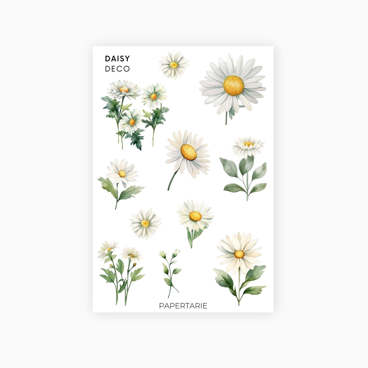 Deco Planner Stickers | Daisy | Standard Sheet | Transparent | Matte | Glossy | Planner Stickers