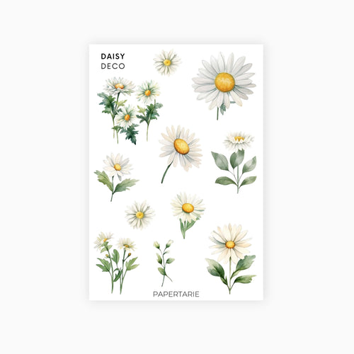 Deco Planner Stickers | Daisy | Standard Sheet | Transparent | Matte | Glossy | Planner Stickers