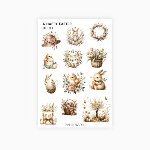 Deco Planner Stickers | A Happy Easter | Standard Sheet | Transparent | Matte | Glossy | Planner Stickers