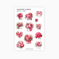 Deco Planner Stickers | Valentine's Florals | Two Options | Standard Sheet | Transparent | Matte | Glossy | Planner Stickers