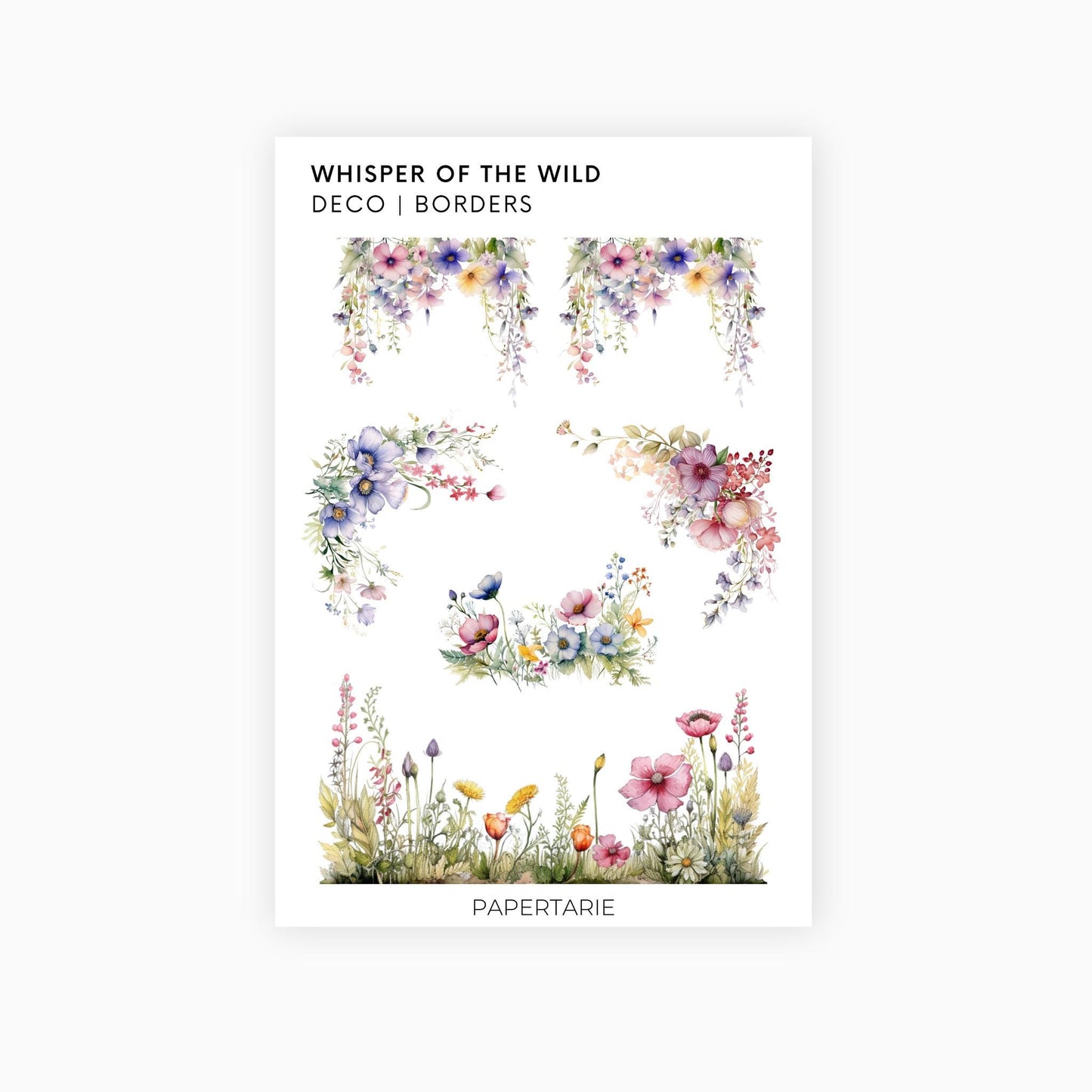 Deco Planner Stickers | Whisper of the Wild | Standard Sheet | Transparent | Matte | Glossy | Planner Stickers | Florals | Botanical