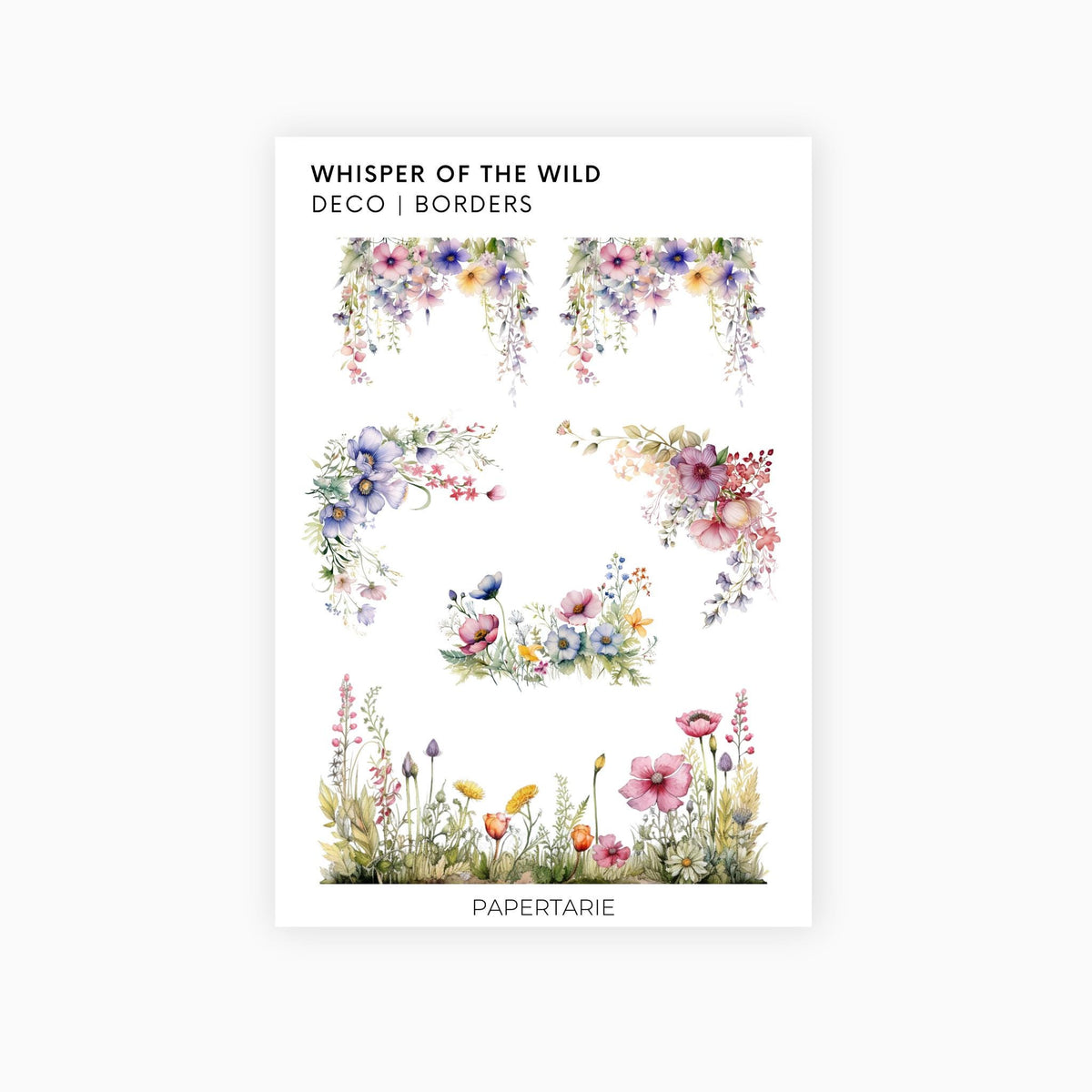 Deco Planner Stickers | Whisper of the Wild | Standard Sheet | Transparent | Matte | Glossy | Planner Stickers | Florals | Botanical