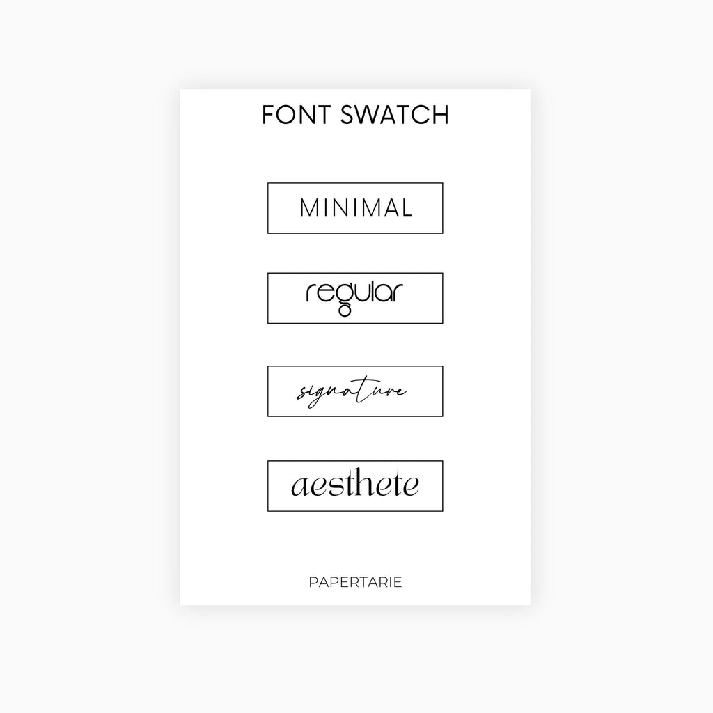 Glossy Highlighted Weekly Stickers | Custom | Typographic | Four Fonts | Transparent | Glossy | Standard Size | Options