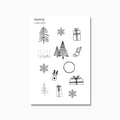 Festive Line Art Stickers
