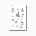 Festive Stickers | 5 Options | Transparent Matte | Line Drawings | Watercolour Design | Planner Stickers