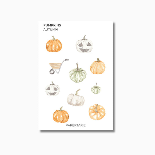 Pumpkins | Halloween Stickers | Autumn Stickers | Transparent Matte | Planner Deco