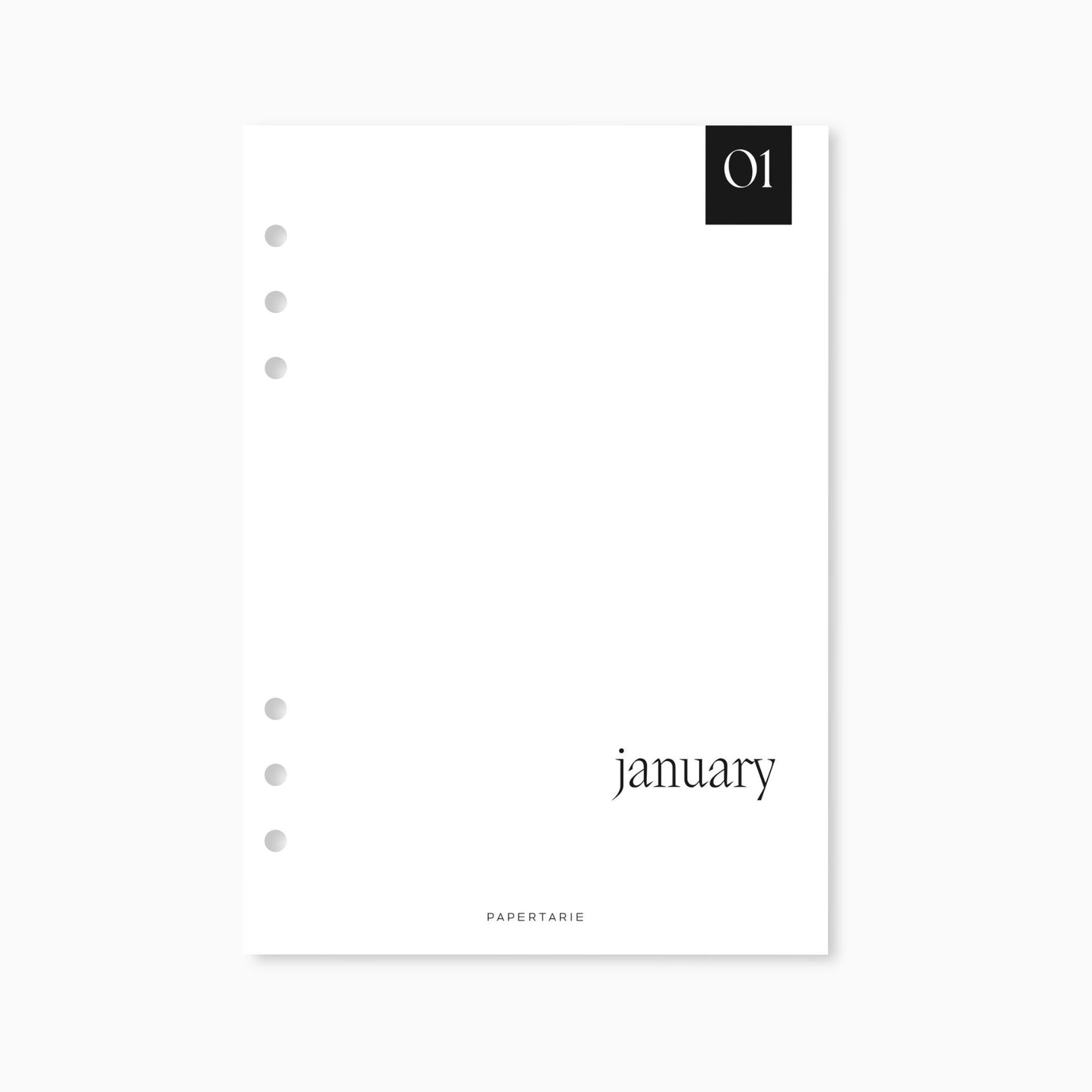 Printed | 12 Planner Dashboards | Block Monthly Set | 2024 | A5, A6, Personal, Pocket | Minimal | Premium Card Stock