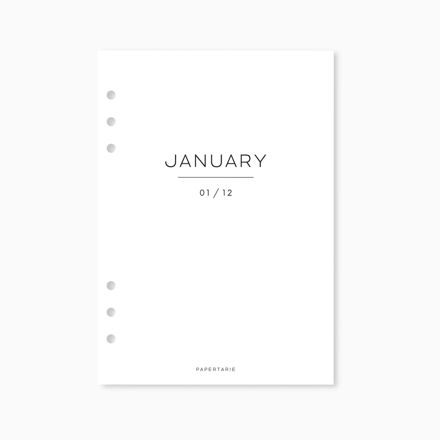 Printed | 12 Planner Dashboards | Block Monthly Set | 2024 | A5, A6, Personal, Pocket | Minimal | Premium Card Stock or Vellum