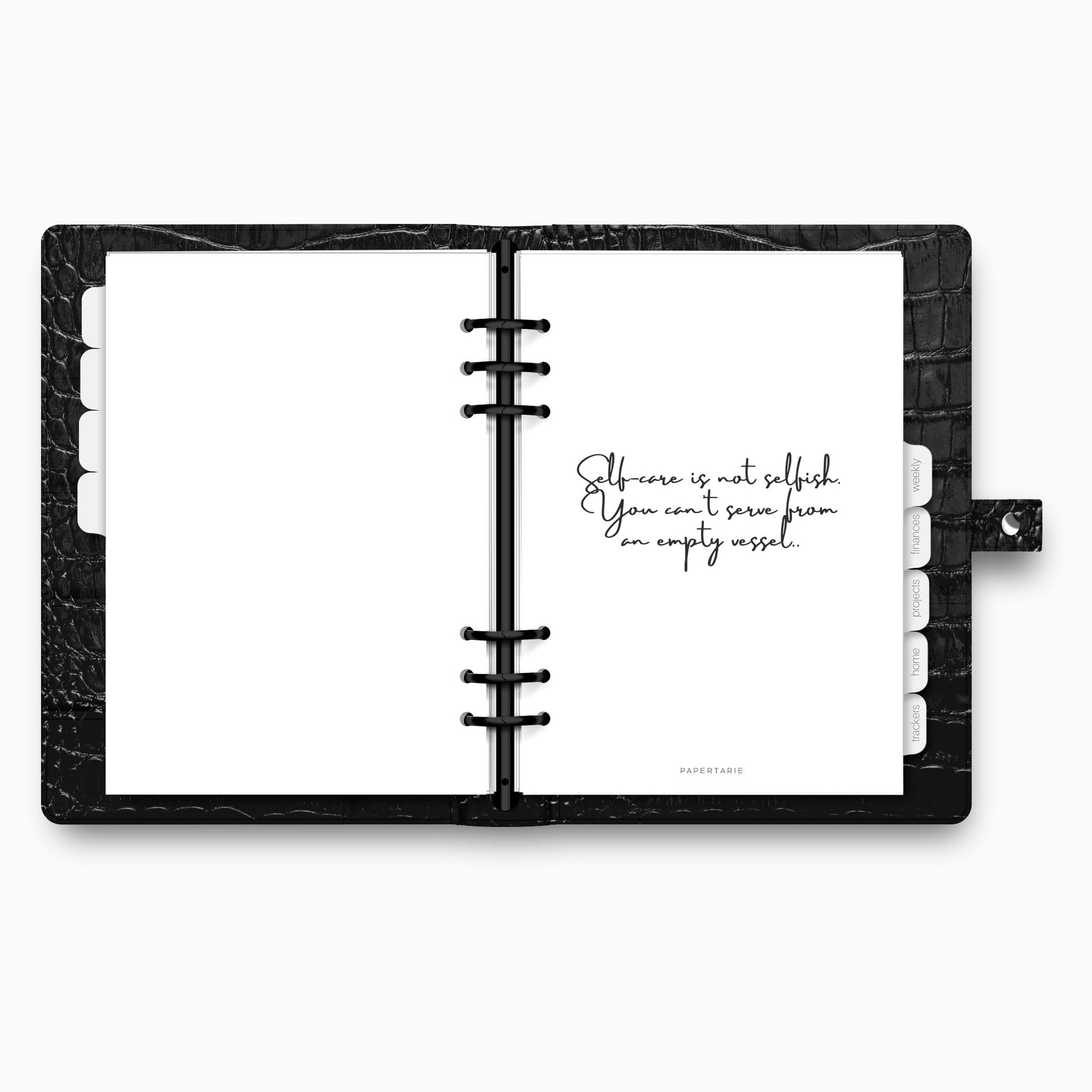 Planner Dashboard | Self Care is not Selfish | A5, A6, Personal, Pocket | Minimal | Premium