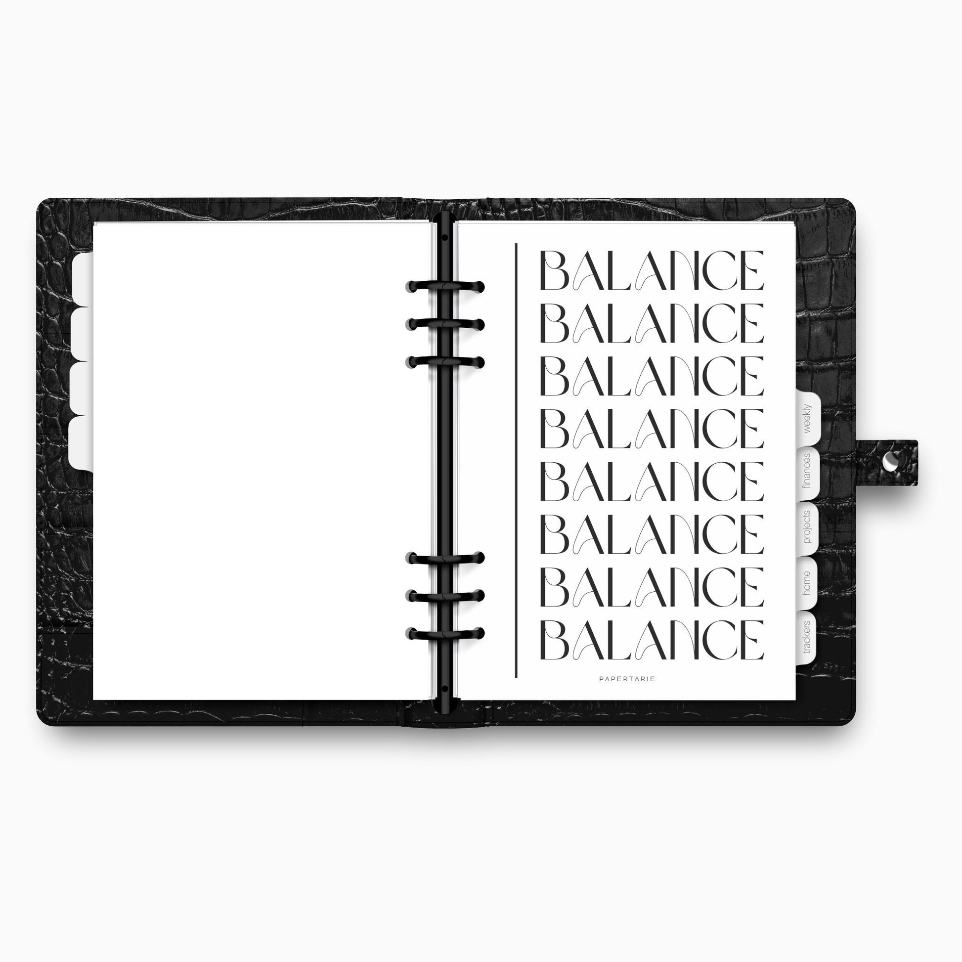 Planner Dashboard | Vellum | Balance | A5, A6, Personal, Pocket | Minimal | Premium | Unpunched