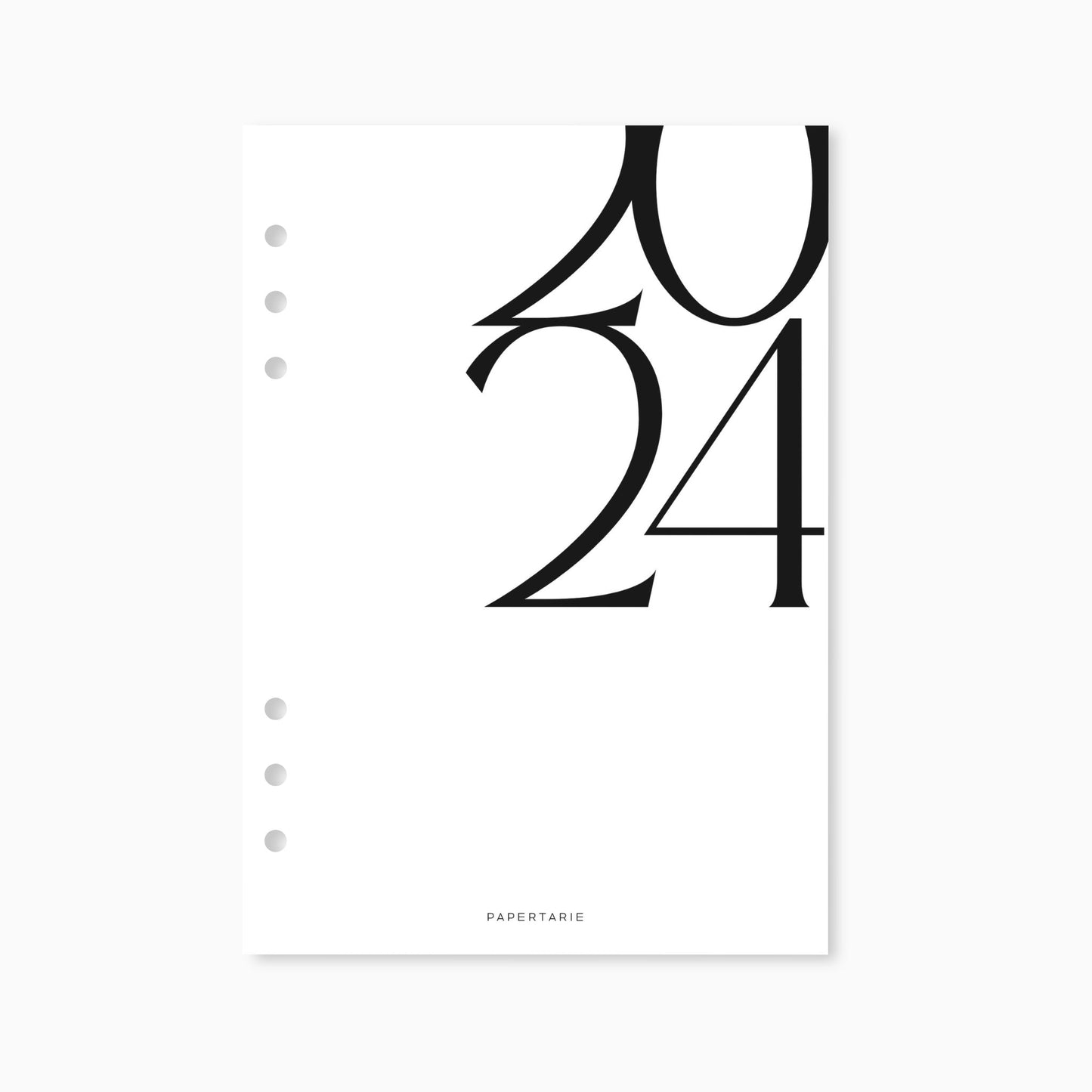 Printed | Planner Dashboard | Large Numeral | 2024 | A5, A6, Personal, Pocket | Minimal | Premium Card Stock or Vellum