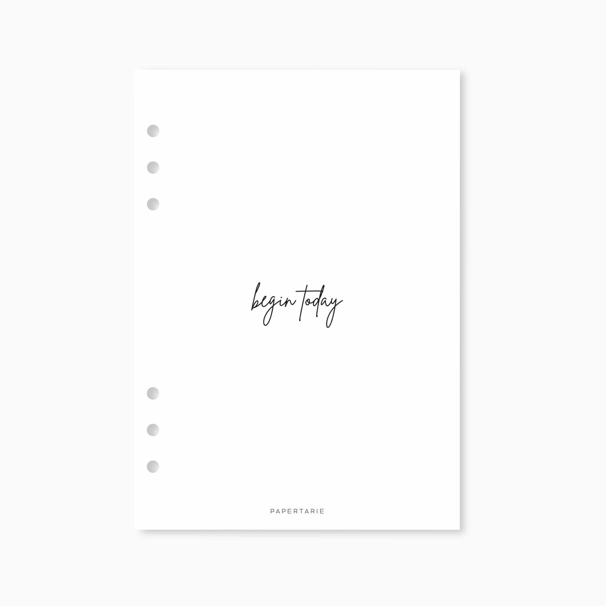 Planner Dashboard | Begin Today| A5, A6, Personal, Pocket | Minimal | Art | Premium